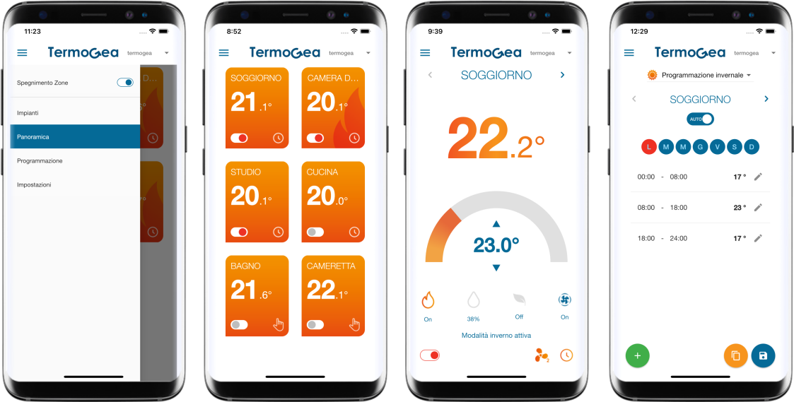 App Termogea per la termoregolazione remota multizona.