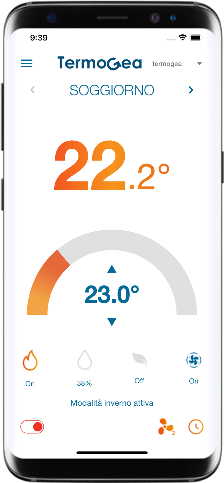 Termogea App, detail of the climatic zone.