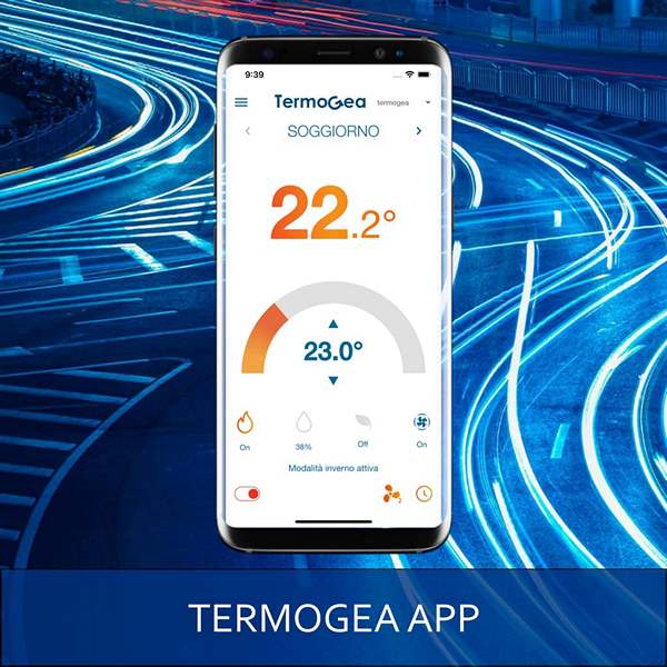 Termogea App per la temoregolazione multizona e il monitoraggio dell'energia.