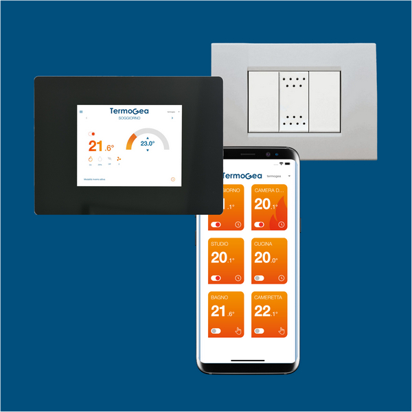 Termoregolazione smart per l'impianto misto radiante e fan coil.