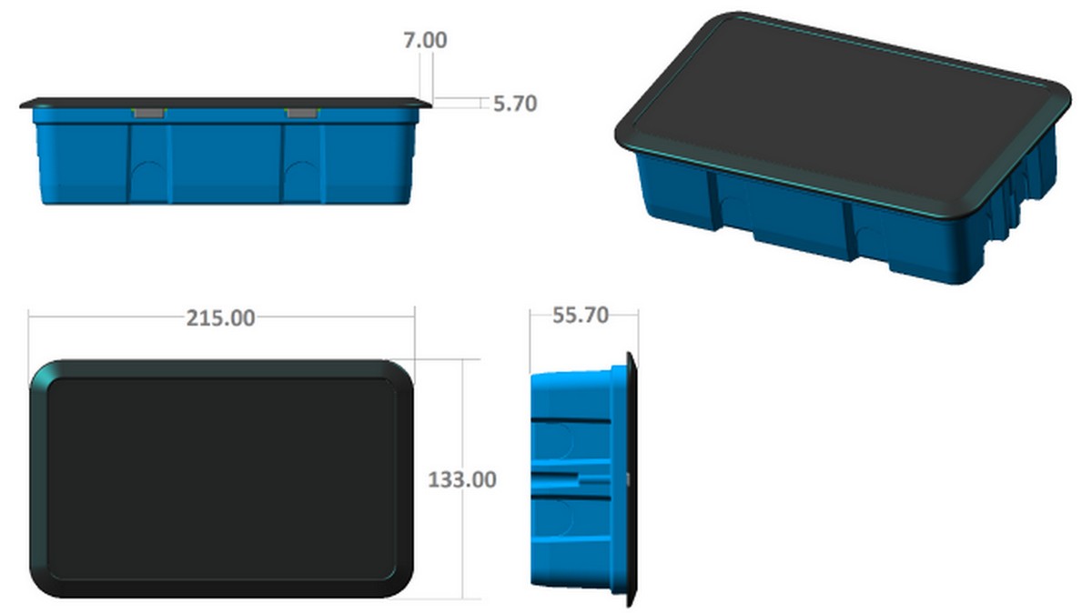 Wall mounted box for 7-Inch Touch Screen Panel.