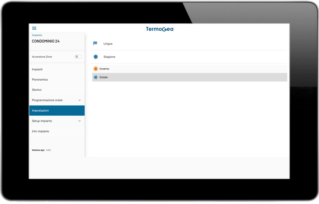 Remote management of seasonal changes in condominium systems. – Sistemi di termoregolazione smart Central heating system seasonal change.